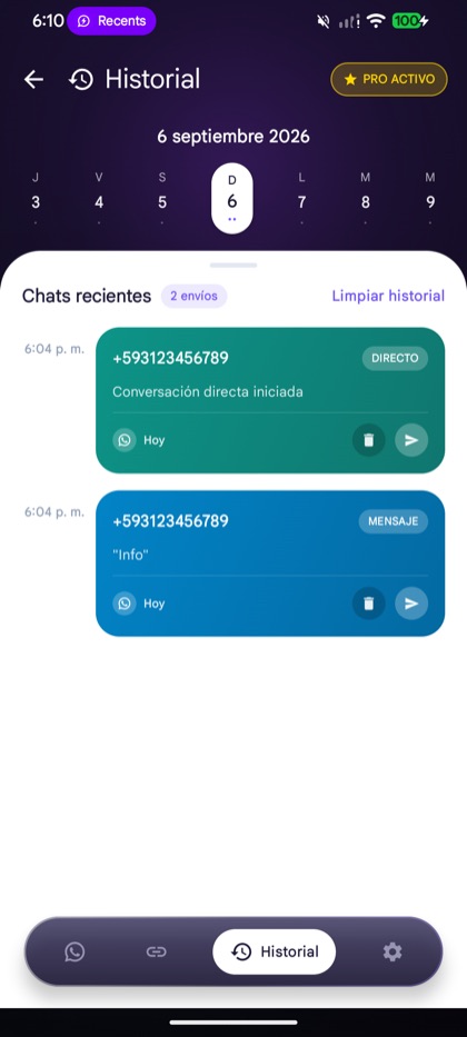 Historial de MZap
